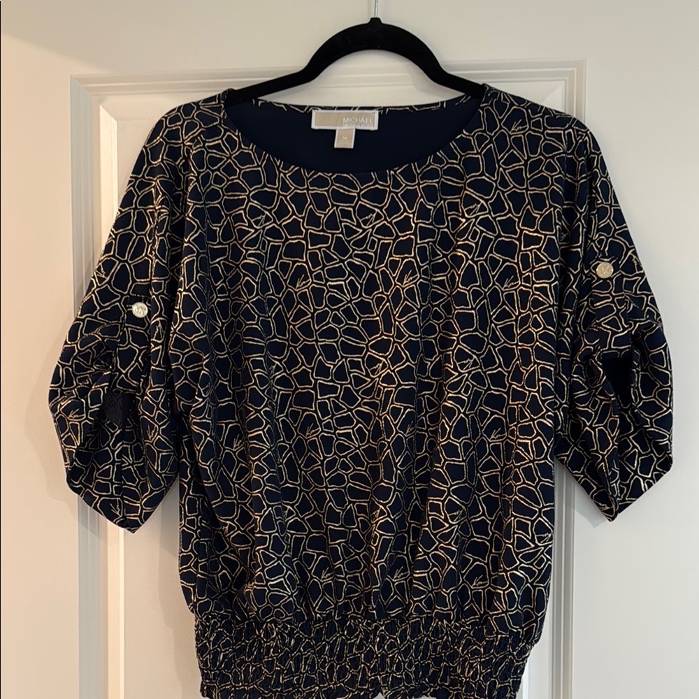 Chic Women's Top in Black and Gold